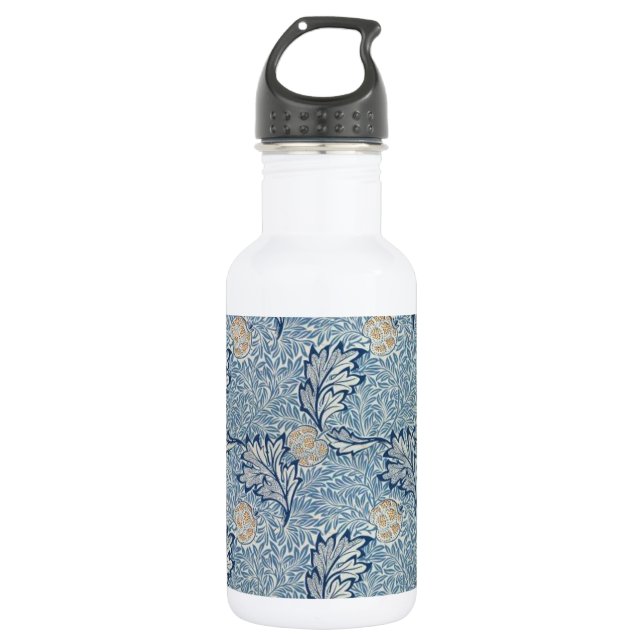William Morris Apple Blume Floral Design Edelstahlflasche (Vorderseite)