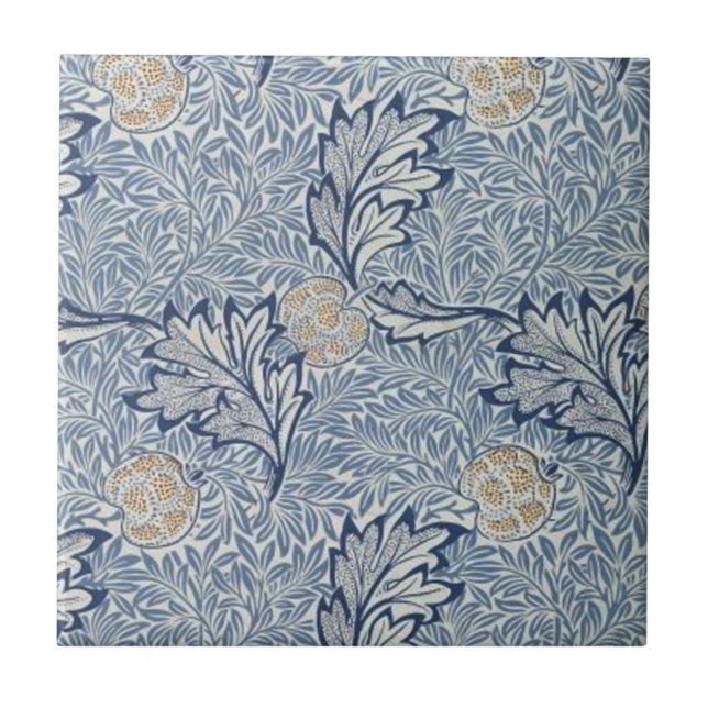 William Morris Apple Blume Floral Design Fliese (Vorderseite)
