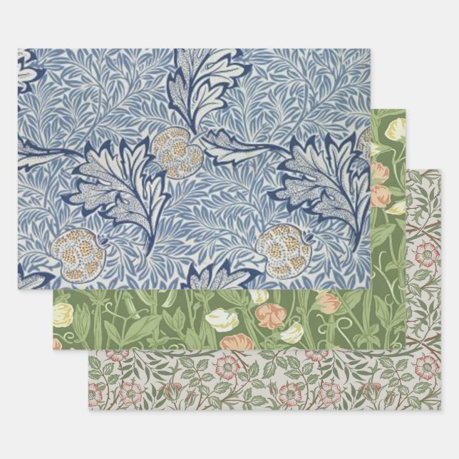 William Morris Apple Blume Floral Design Geschenkpapier Set (Set)