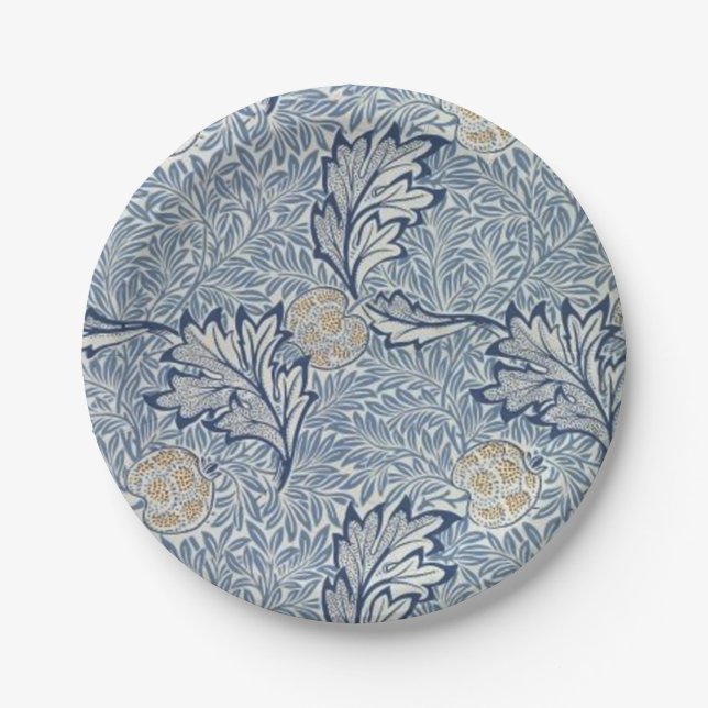 William Morris Apple Blume Floral Design Pappteller (Vorderseite)