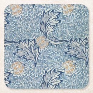 William Morris Apple Blume Floral Design Rechteckiger Pappuntersetzer