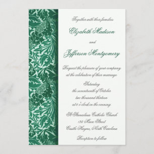 William Morris Aqua Blätter Wedding Invitation Einladung