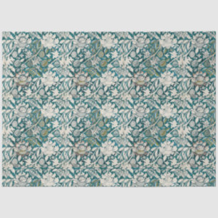 William Morris Aquamarin Floral Cottagecore Seidenpapier
