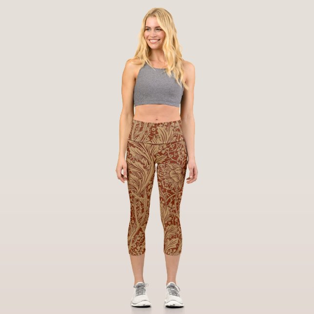 William Morris Arcadia Floral Garden Blume Capri Leggings (Vorderseite)