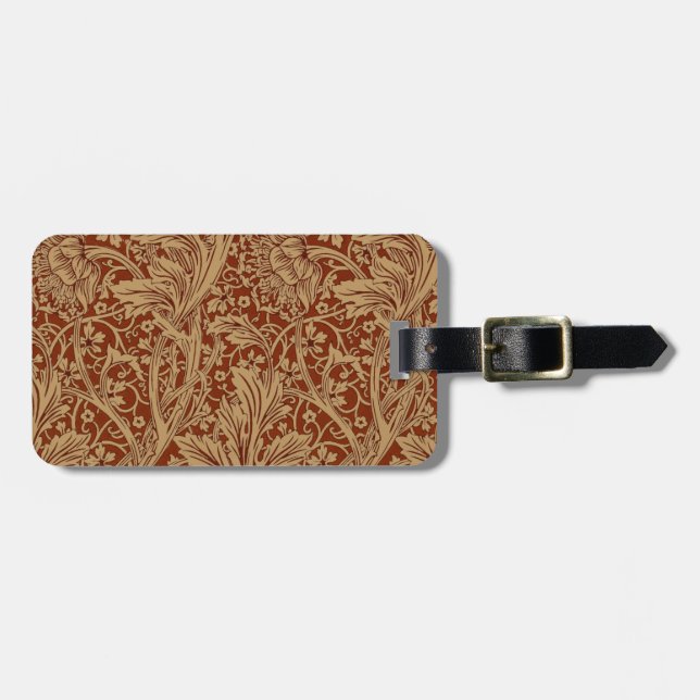 William Morris Arcadia Floral Garden Blume Gepäckanhänger (Vorderseite horizontal)