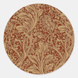 William Morris Arcadia Floral Garden Blume Runder Aufkleber