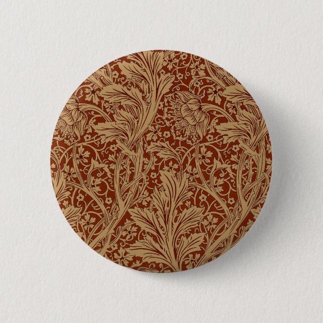 William Morris Arcadia Floral Garten Blumen Classi Button (Vorderseite)