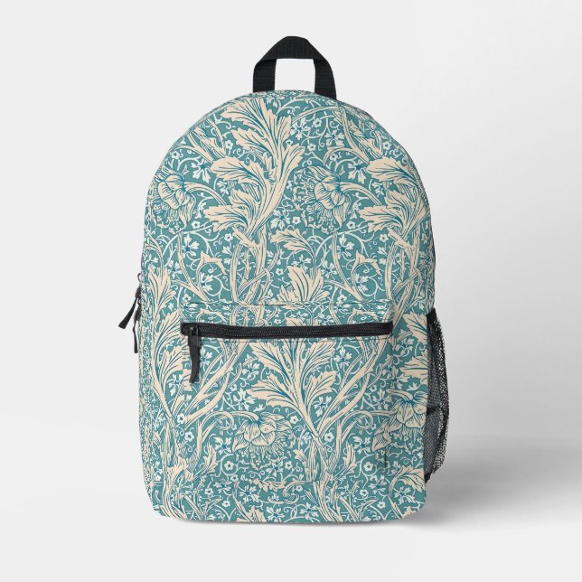 William Morris Arcadia Floral Pattern Bedruckter Rucksack (Vorderseite)