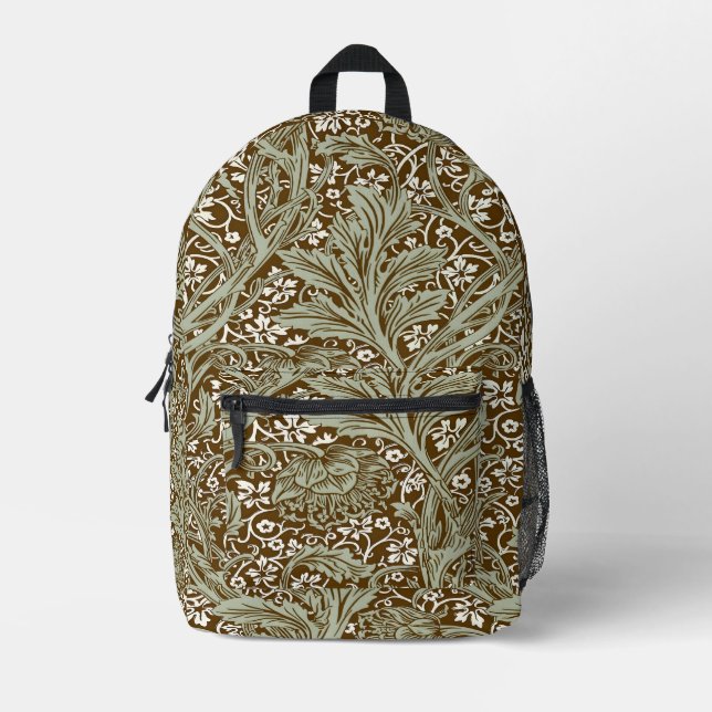 William Morris Arcadia Floral Pattern Classic Bedruckter Rucksack (Vorderseite)