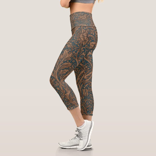 William Morris Arcadia Floral Pattern Classic Capri Leggings (Links)