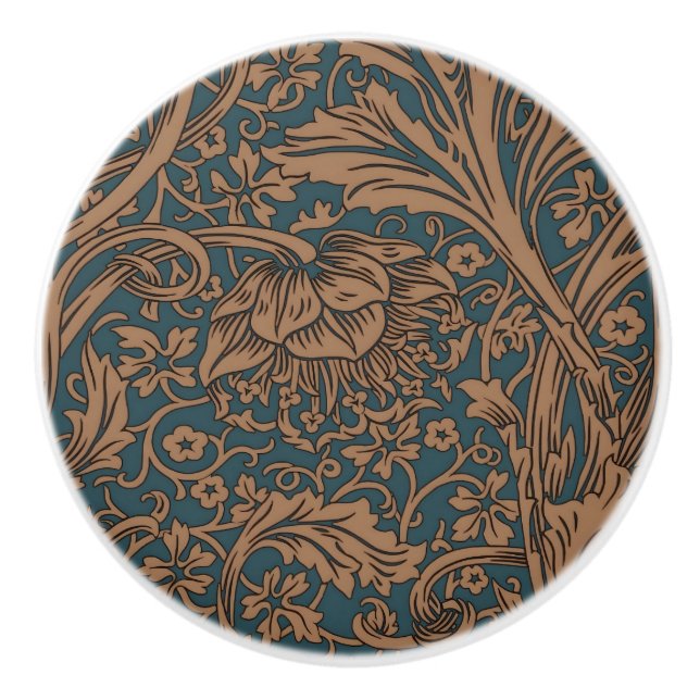 William Morris Arcadia Floral Pattern Classic Keramikknauf (Vorderseite)