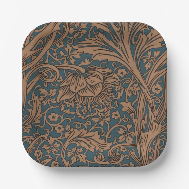 William Morris Arcadia Floral Pattern Classic Pappteller (Vorderseite)