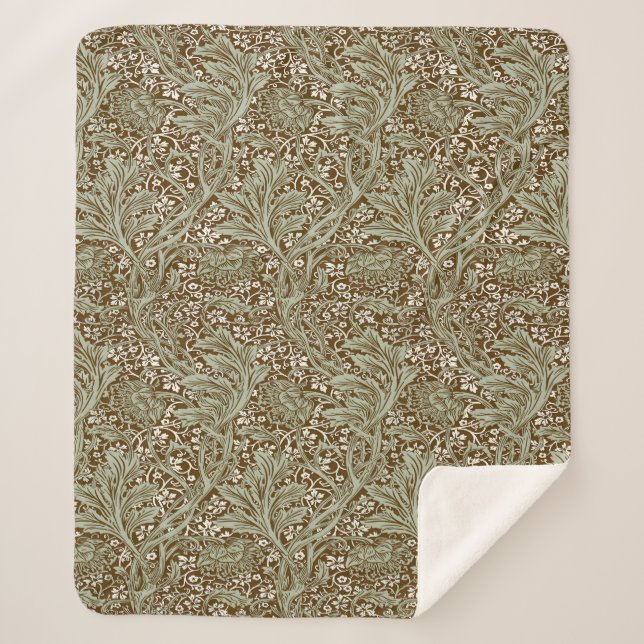 William Morris Arcadia Floral Pattern Classic Sherpadecke (Vorderseite)