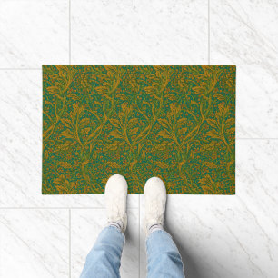 William Morris Arcadia Floral Pattern Green Golden Fußmatte
