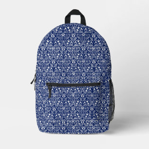 William Morris Art Blue Backpack Bedruckter Rucksack