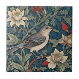 William Morris Art Lockingbird Bird Blüte Fliese