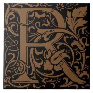 William Morris Art Nouveau Alphabet Blatt Buchstab Fliese