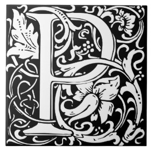 William Morris Art Nouveau Alphabet Blatt Buchstab Fliese
