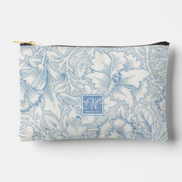 William Morris, Art Nouveau Blue Acanthus Monogram Zubehörtasche
