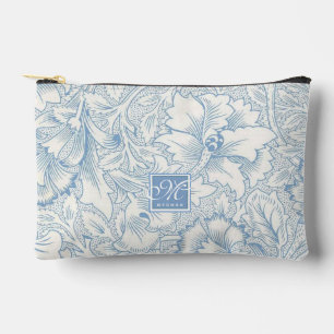 William Morris, Art Nouveau Blue Acanthus Monogram Zubehörtasche