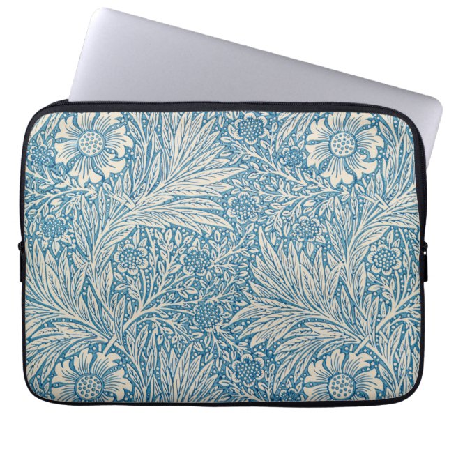 William Morris - Art Nouveau Blue Marigold Laptopschutzhülle (Vorderseite)
