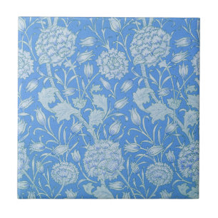 William Morris - Art Nouveau Blue Wild Tulips Fliese