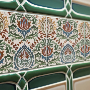 William Morris Art Nouveau Floral viktorianischer Fliese