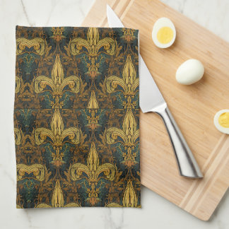 William Morris Art Nouveau Goldene Lilie Vintage Geschirrtuch