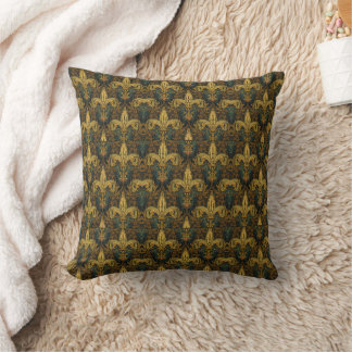 William Morris Art Nouveau Goldene Lilie Vintage Kissen