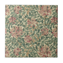 William Morris - Art Nouveau Honeysuckle & Blätter Fliese