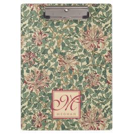 William Morris - Art Nouveau Honeysuckle & Blätter Klemmbrett