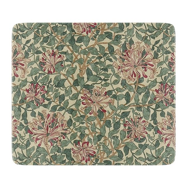 William Morris - Art Nouveau Honeysuckle & Blätter Schneidebrett (Vorderseite)