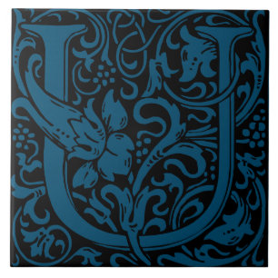 William Morris Art Nouveau Initiale Florale Buchst Fliese
