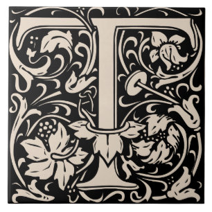 William Morris Art Nouveau Initialen Ranken Buchst Fliese