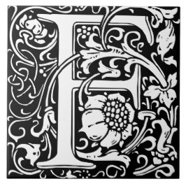 William Morris Art Nouveau Mit Monogramm Letter F Fliese