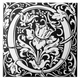 William Morris Art Nouveau Mit Monogramm Letter O Fliese