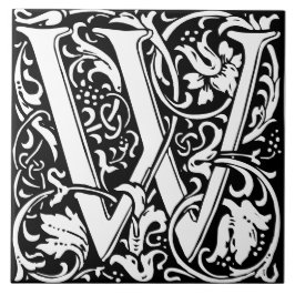 William Morris Art Nouveau Mit Monogramm Letter W Fliese