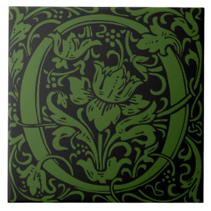 William Morris Art Nouveau Monogramm Brief O Fliese