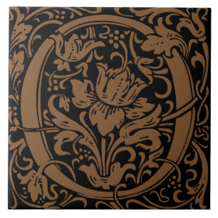 William Morris Art Nouveau Monogramm Buchstabe O Fliese
