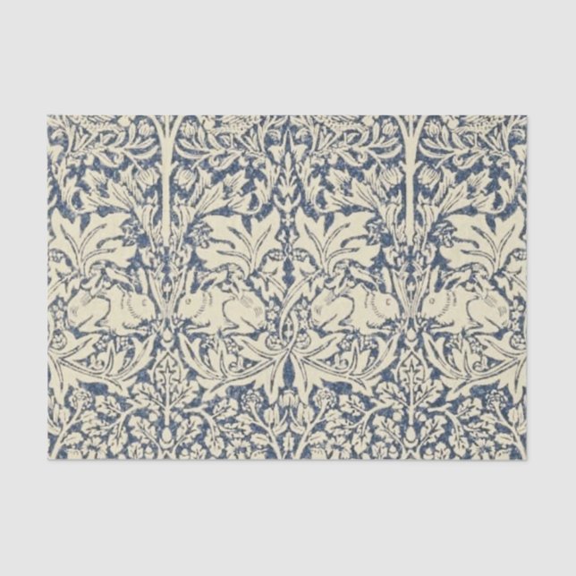 William Morris, Art Nouveau, Muster, grau, Natur, Seidenpapier (Vorderseite)