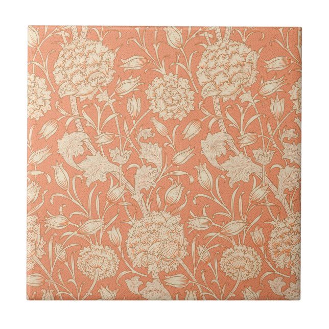 William Morris - Art Nouveau Wild Tulips Fliese (Vorderseite)