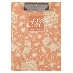 William Morris - Art Nouveau Wilde Tulpen Monogram Klemmbrett