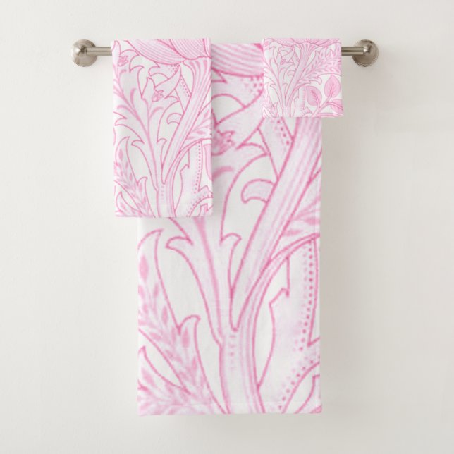 William Morris Artichoke Pale Pink Badhandtuch Set (Insitu)