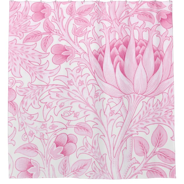 William Morris Artichoke Pale Pink Duschvorhang (Vorderseite)