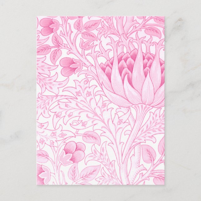 William Morris Artichoke Pale Pink Postkarte (Vorderseite)