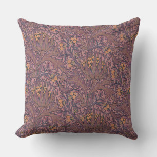 William Morris Artichoke Wein und Gold Kissen