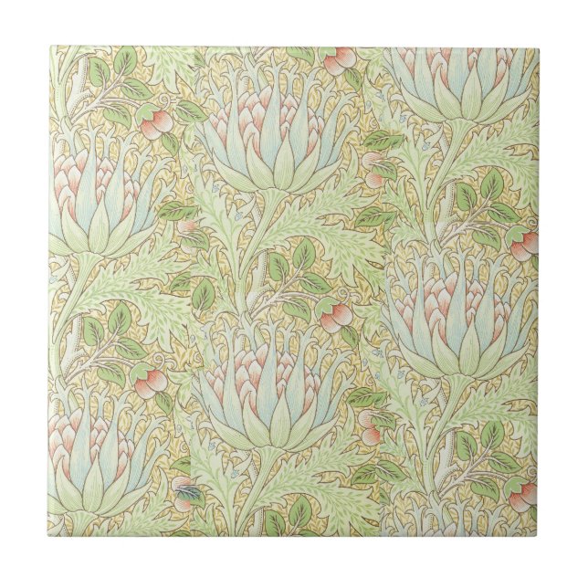 William Morris-Artischocken-Fliese Fliese (Vorderseite)