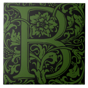 William Morris Arts and Crafts Monogramm Buchstabe Fliese