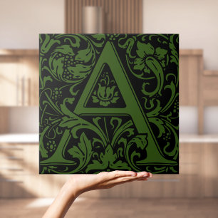William Morris Arts and Crafts Monogramm Buchstabe Fliese