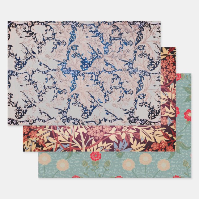 William Morris ASSORTES Wrapping Paper Flat Sheet Geschenkpapier Set (Set)